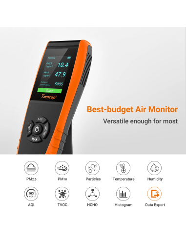 Portable de mesure de la qualité de l'air Temtop LKC-1000S+ 2ème génération | ELITECH