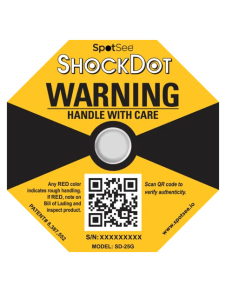 Indicateur de choc ShockDotSpotSee | Surveillance des impacts transport