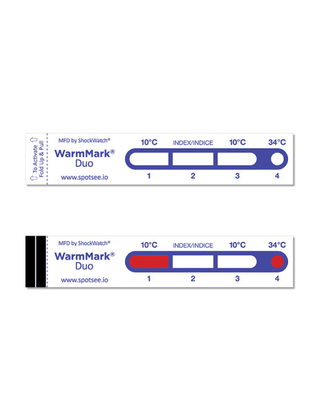 WarmMark Duo SpotSee | Indicateur temps-température pour chaîne du froid