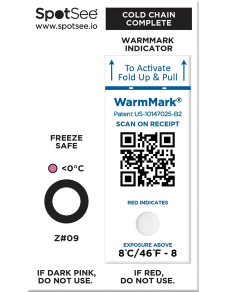 Cold Chain Complete SpotSee | Double indicateur de température chaîne du froid