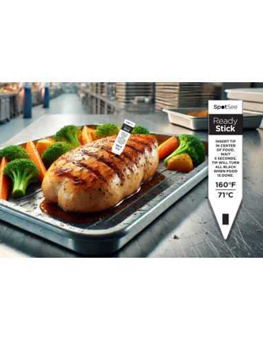 Ready Stick SpotSee | Thermomètre jetable alimentaire 71°C