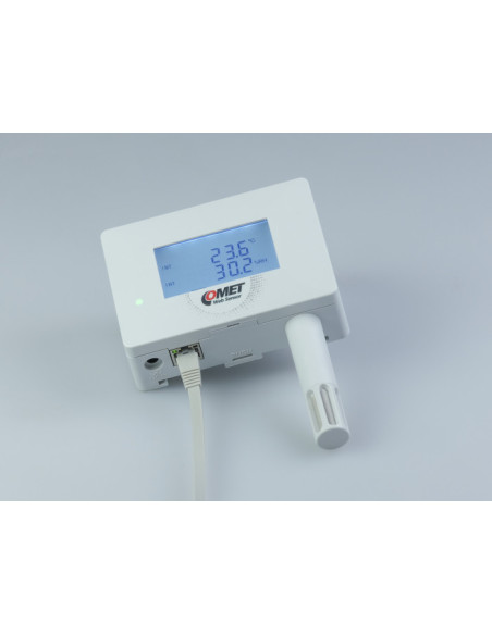 Capteur compact de température et d'humidité, sortie Ethernet et PoE