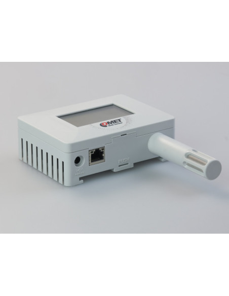 Capteur compact de température, d'humidité, de pression barométrique et de CO2, sortie Ethernet et PoE