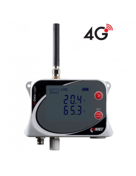 Enregistreur de données de température sans fil IoT pour 2 sondes externes, avec modem 4G intégré
