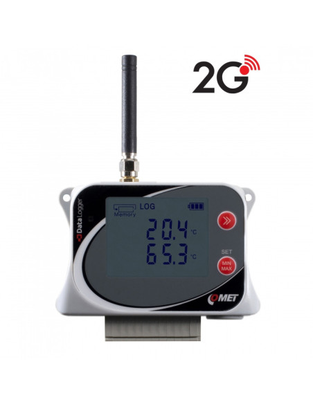 Enregistreur de données de température sans fil IoT pour 4 sondes externes, avec modem GSM intégré