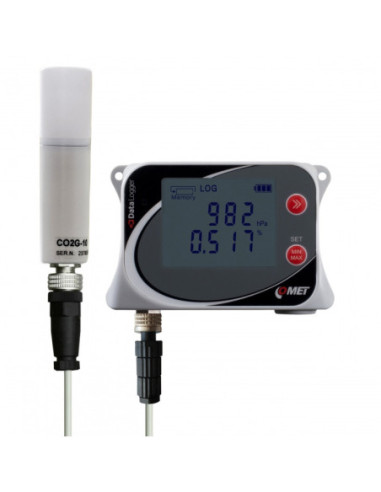Enregistreur de données pour sonde CO2 externe jusqu'à 10 000 ppm avec capteur de pression atmosphérique intégré