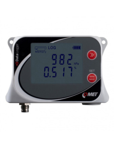 Enregistreur de données pour sonde CO2 externe jusqu'à 10 000 ppm avec capteur de pression atmosphérique intégré