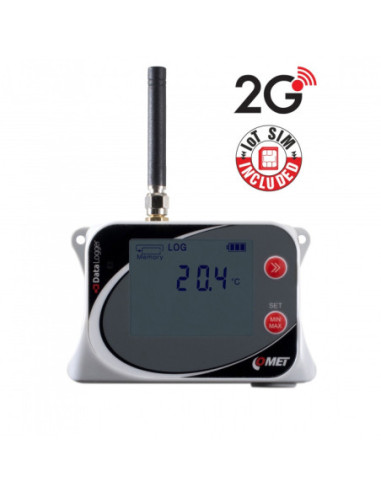 Enregistreur de données de température sans fil IoT, avec capteur intégré, modem 2G et carte SIM à tarif forfaitaire