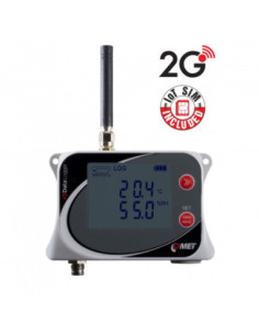Enregistreur de données sans fil IoT de température et d'humidité relative pour sonde externe, avec modem 2G intégré et carte…