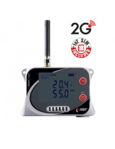 Enregistreur de données sans fil IoT de température et d'humidité relative, avec modem 2G intégré et carte SIM à tarif…