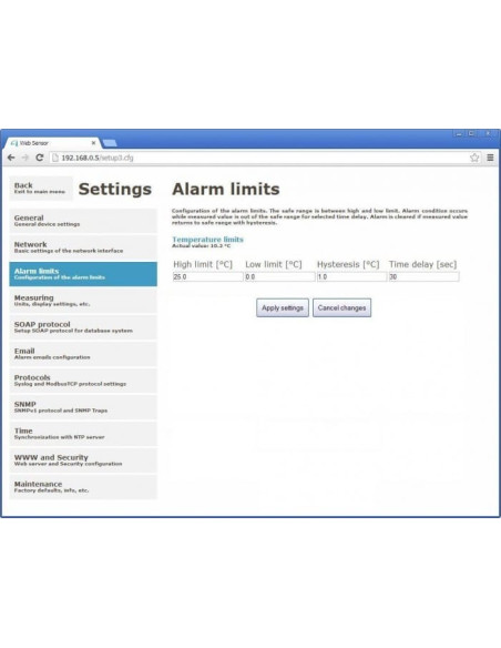 Capteur Web - thermomètre distant avec interface Ethernet