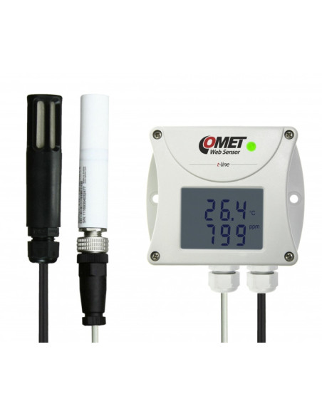 Capteur Web - thermomètre hygromètre de concentration en CO2 à distance avec interface Ethernet