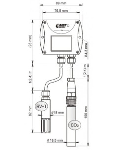 Capteur Web - thermomètre hygromètre de concentration en CO2 à distance avec interface Ethernet 2
