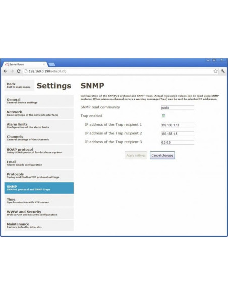 Capteur Web avec PoE - thermomètre distant