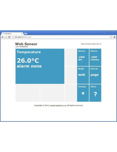 Capteur Web avec PoE - thermomètre distant avec interface Ethernet