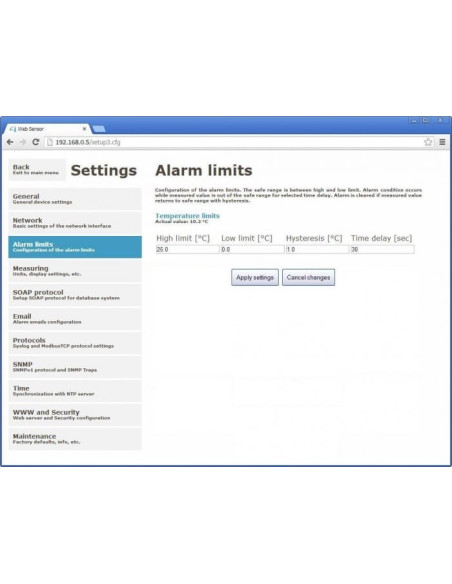 Capteur Web avec PoE - thermomètre distant avec interface Ethernet