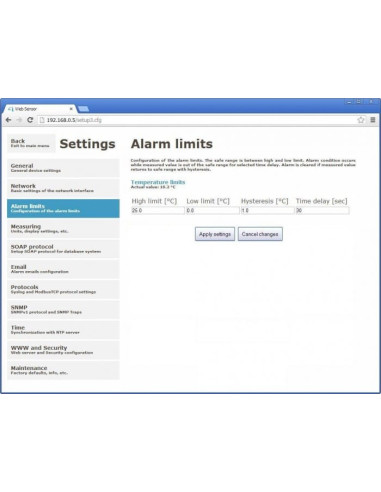 Capteur Web avec PoE - thermomètre distant avec interface Ethernet