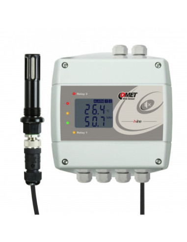 Thermomètre hygromètre à air comprimé avec interface Ethernet et relais, câble 2 mètres