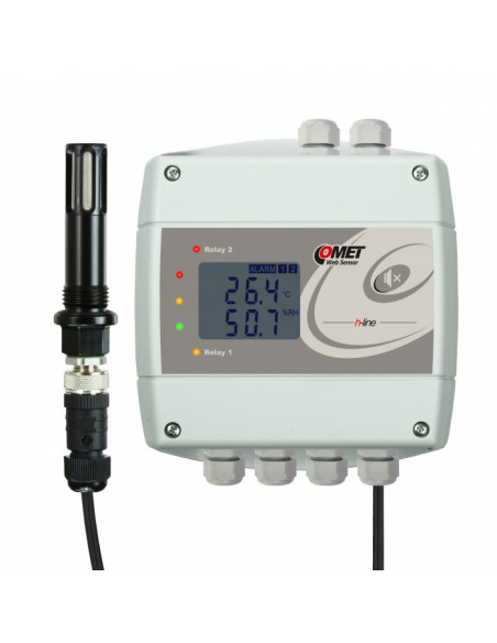 Thermomètre hygromètre à air comprimé avec interface Ethernet et relais, câble 2 mètres