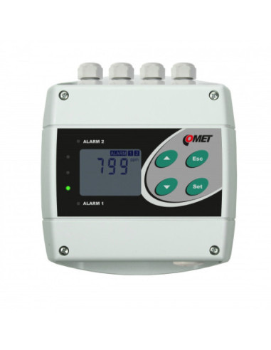 Transmetteur de concentration de CO2 avec RS232 et deux sorties relais