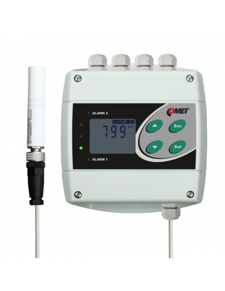Transmetteur de concentration de CO2 avec RS232 et deux sorties relais