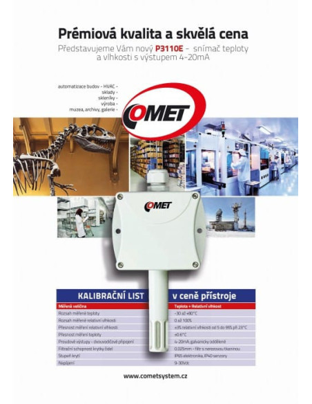 Transmetteur économique d'humidité et de température avec sonde externe interchangeable, sorties 4-20mA