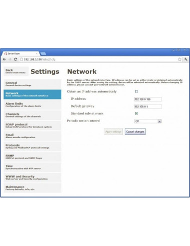 Web Sensor avec PoE - quatre canaux thermomètre hygromètre déporté