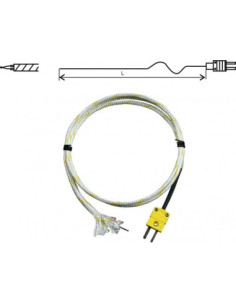 Sonde à fil thermocouple type « K », GD1250, avec connecteur, 2 mètres