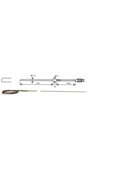 Sonde d'insertion thermocouple « K », GT1150