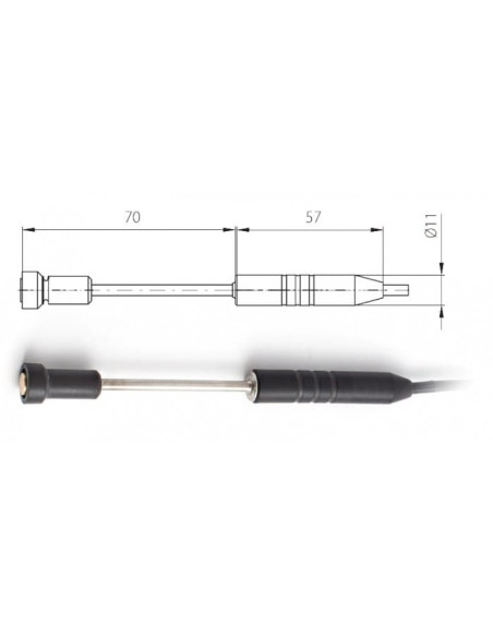 Sonde de température 2034-220/C, connecteur CINCH, câble 1 mètre