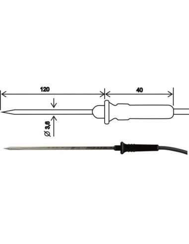 Sonde de température 2304-220/C, connecteur CINCH, câble 1 mètre
