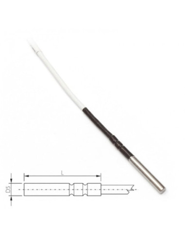 Sonde de température cryogénique Pt1000TR125/E, connecteur ELKA, câble 5 mètres