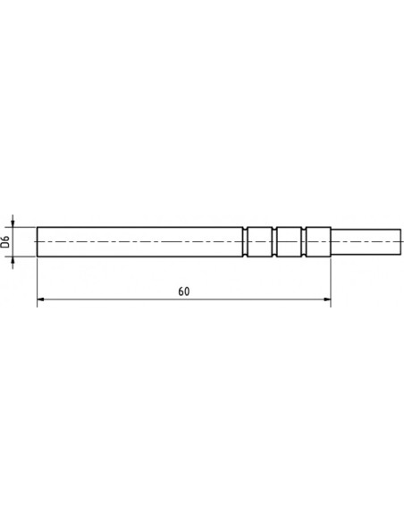 Sonde de température Pt1000TG68/E, connecteur ELKA, câble 5 mètres