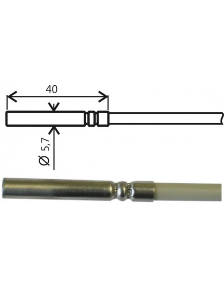 Sonde de température Pt1000TGL40/0, sans connecteur, câble 10 mètres