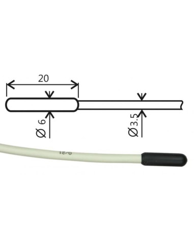 Sonde de température Pt1000TR160/0, sans connecteur, câble 20 mètres