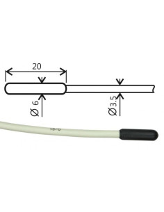 Sonde de température Pt1000TR160/M, connecteur MiniDin, câble 10 mètres