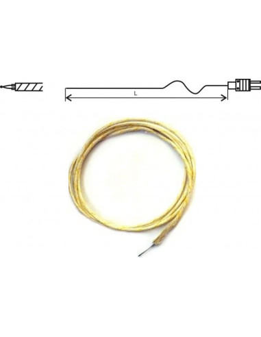 Sonde filaire thermocouple type « K », GD1250, sans connecteur, 2 mètres