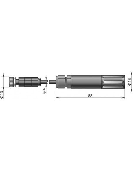 Sonde numérique de température/humidité DIGIL/E-2, connecteur ELKA, câble 2 mètres