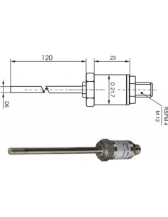 PTS380K/0 capteur de température avec tête de connexion en acier inoxydable et connecteur