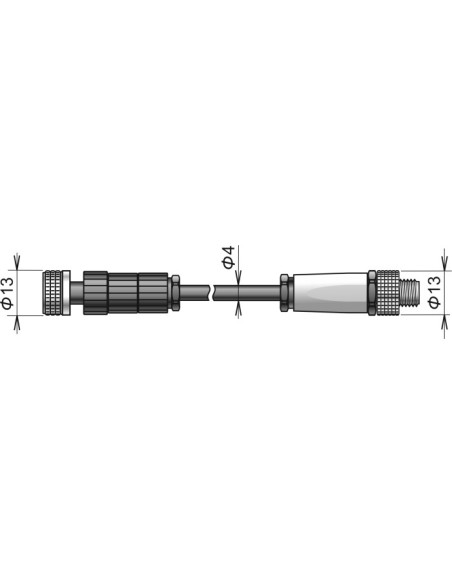 Câble d'extension pour sondes DIGIS et DIGIL, connecteur ELKA, câble 1 mètre