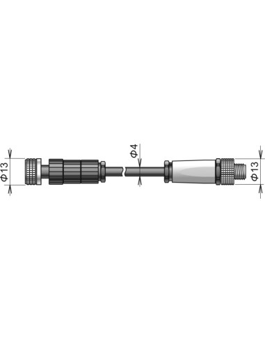 Câble d'extension pour sondes DIGIS et DIGIL, connecteur ELKA, câble 10 mètres