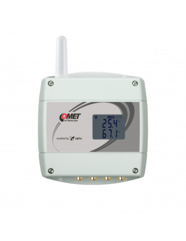 Capteur de température sans fil IoT pour 4 sondes Pt1000 externes avec connecteur CINCH, alimenté par Sigfox