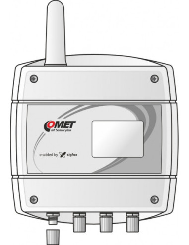 Capteur de température sans fil IoT pour 4 sondes Pt1000 externes avec connecteur ELKA, alimenté par Sigfox