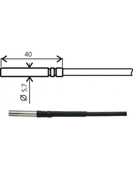 N1ATG8/C, sonde de température avec capteur Ni1000, câble 1 m